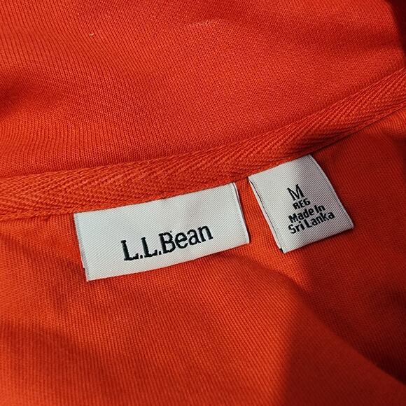 LL Bean Quilted Quarter Zip Pullover Sweater Women's Medium Red Preppy - Picture 8 of 8